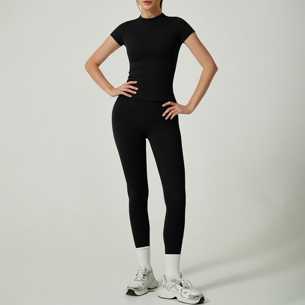 Women's Clothing Yoga Suit Short Sleeved Yoga Pants Suit Women's Two Piece Suit High End Yoga Clothes_ecoleips.com