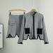 Women's Clothing Fashion Suit Spring College Style Knitted Cardigan High Waist Miniskirt Two Piece Suit_ecoleips.com