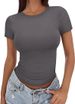 2026 European And American New T-Shirt Slim Fit Round Neck Tight Sexy Summer Top Women's Clothing_ecoleips.com