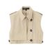 Fashion Suit For Women American Style Hot Girl Casual Turn-Down Collar Sleeveless Vest Jacket Bodycon Half Short Skirt_ecoleips.com