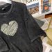 2025 Summer New Short Sleeve T-Shirt For Women, Washed Vintage Design, Printed Student Wear, Loose Mid-Length Top_ecoleips.com