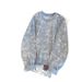 High-End Snowflake Gray Round Neck Pullover Sweatshirt For Women 2025 Early Loose Casual Versatile Spring And Autumn_ecoleips.com