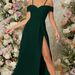 Women's Clothing new style daily elegant off shoulder slit thigh dress bridesmaid dress birthday party dress_ecoleips.com