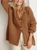 Women's Clothing V Neck Slim Knitted Cardigan Autumn New Temperament Sweater Jacket Tops_ecoleips.com