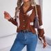Instagram-style Real Shot Of Spring/summer European And American Style Color-blocked Striped Long-sleeve Shirt With A_ecoleips.com