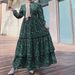 Women's Clothing Large Size Printed Dress Ankle Length Printed Long Dress_ecoleips.com