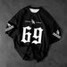Korean Retro Gothic Print Women's Slim-Fit round Neck Short Sleeve Sports Jersey Top Vintage Athletic Style T-Shirt Multiple Colors S-5XL_ecoleips.com