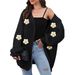 Aria Basics Aria Basics New 2024 Autumn/Winter European And American Women's Fashion Cardigan Sweater, Knitted With Deer Fur, Loose Fit,_ecoleips.com