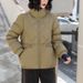Women's Short Puffer Jacket With Duck Down Filling, Warm Winter Coat With Stand Collar, Slim Fit Quilted Outerwear For Petite Sizes_ecoleips.com
