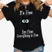 Women Clothes Cat It's Fine I'm Fine Everything Is Fine Print T-shirts Summer Casual Fashion Personalized Woman Clothing_ecoleips.com