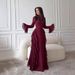 Autumn New Women's Retro Cross-Border Slim Waist Dress European And American Style Semi High Neck Elegant Clothing for Ladies_ecoleips.com