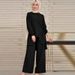 2025 Fashionable Autumn New Muslim Women's Clothing Loose Casual Two-Piece Set_ecoleips.com