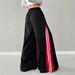 Women's Clothing Unisex Retro Flare Pants With Zip Details - 90s Hip-Hop Streetwear Joggers, High-Waisted Wide Leg Trousers For Men & Women_ecoleips.com