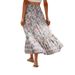 European And American Cross-border Foreign Trade 2025 Summer New Bohemian Vacation Beach Casual Retro Floral Print Skirt_ecoleips.com