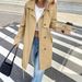 "Elegant Belted Trench Coat For Women - Slim-Fit Long Jacket With Button Front & Pockets, Khaki (S-XXL)"_ecoleips.com