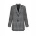 Independent Station Foreign Trade Autumn Winter Plaid Blazer Women Commuting Style Elegant Ladies Button Top_ecoleips.com