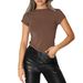 Women's Clothing Slim Fit Long Sleeve T-Shirt 3-Pack – Soft Polyester Round Neck Casual Top For Everyday Wear_ecoleips.com