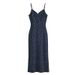 #260g Combed Cotton# Floral Lace Trim V-neck Strap For Women Summer New Slit Slimming Long Dress_ecoleips.com