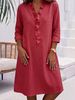 Women's V Neck Ruffled Long Sleeve Shirtdress – Slim Fit Casual Office Spring Dress 2026_ecoleips.com