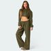 New Solid Color Hooded Pullover Off The Navel Long-sleeved Sweater Women's Fashion Casual Drawstring Trousers Set_ecoleips.com