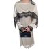 Elegant Lace Trim Long Sleeve Dress Slimming A-Line Wrap Style for Women in Silver Gray Black White Sizes S M L XL_ecoleips.com