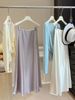 High End Women's Acetate Satin Fishtail Midi Skirt High Waisted Slimming Flowing a Line Bodycon Long Skirt for New Spring 2026_ecoleips.com