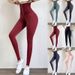 Women's High-Waisted Yoga Pants With Double Button Waistband – For Workout, Running & Winter (Black/Pink/Gray, Plus Size)_ecoleips.com