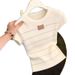 Women's Slim Fit Striped Color Block Knit Sweater Korean Style Round Neck Summer Top_ecoleips.com