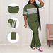 Women's Short Sleeve Round Neck Top And Pants Two-Piece Set | Summer Casual Outfit_ecoleips.com