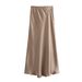 European & American Style Women's Silk Satin Midi Skirt Fashionable Versatile Ankle-Length Ball Gown For Summer 8534899_ecoleips.com