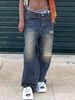 Women's Clothing Retro Street Style Ripped Jeans For Women, Summer New Style, High Waisted, Slimming, Thin Wide Leg Pants._ecoleips.com