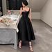 Spring New French-style Light Wedding Dress, Mid-length, Simple Ultra-fairy Satin, Suitable Daily Outings, Travel_ecoleips.com