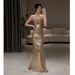 Women's Clothing Evening Dress Sling Sequined Haute Couture Fishtail Skirt Light Luxury Dignified Atmosphere Host Dress_ecoleips.com