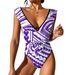Sexy Vacation Polynesian Jumpsuit New Charming V-Neck Swimsuit Summer Women'S Beach Swimsuit Custom Ethnic Print Jumpsuit_ecoleips.com