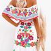 2023 Independent Station New European And American Spring Summer Off-Shoulder Red Flower Print Long Flared Dress_ecoleips.com