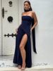 Mozision Elegant Off-shoulder Sexy Maxi Dress Women Gown Scarf Collar Strapless Sleeveless Backless High Split Long Dress Female_ecoleips.com