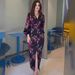 Women's Clothing Slim Fit Maxi Dress V Neck Printed Long Sleeve Elegant Summer New Slit Design Retro Style For Women_ecoleips.com