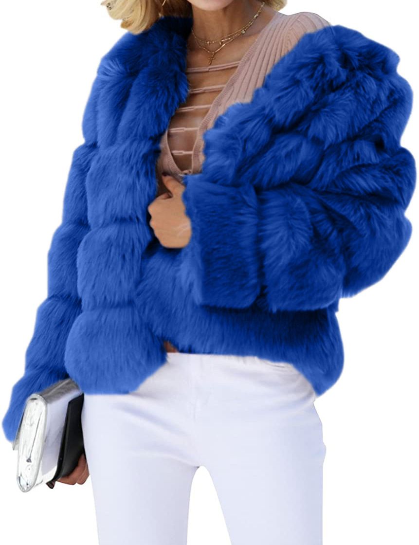 Women's Clothing Fashion Casual Ladies Imitation Fur Tops Fur Short Coat_ecoleips.com