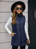 Trendy Quilted Longline Puffer Vest For Women - Lightweight Streetwear Jacket With Stand Collar, Zipper Closure, Multiple Colors (S-XXL)_ecoleips.com