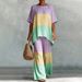Women's Clothing Casual Round Neck Short Sleeve Top Plus Size Digital Print Clothing Set New 2026_ecoleips.com