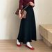 Solid Color High Waist Hollow Out Floral Design Ruffled Trim Full Skirt For Women Autumn Winter Fashion Slimming_ecoleips.com