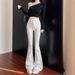 Aria Basics White High-waisted Women's Jeans, 2025 Spring New Style, Stretchy, Slim-fit, Flattering, Slightly Straight-leg Pants,_ecoleips.com