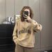 Polo Collar Sweatshirt For Petite Women, New Autumn Winter Hot-selling Style, Fleece-lined And Thickened, Trendy Niche_ecoleips.com
