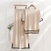 Trendy 3D Print Knit Two-Piece Set - Loose Fit Sleeveless Top & Split Hem Pants | Streetwear Outfit | Spring Collection_ecoleips.com