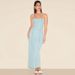 Women's Clothing Denim Slip Dress Long Bodycon Pencil Dress With Side Slit And Adjustable Spaghetti Straps_ecoleips.com