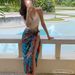 Korean Style Women's Retro Minimalist High-End Solid Color Deep V Two-Piece Swimsuit Sexy Conservative Three-Piece Dress_ecoleips.com