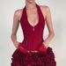 Women's Clothing Summer New Arrival Women's Strappy V Neck Halter Top Backless Slim Fit Waist Defining Celebrity Style Sexy_ecoleips.com