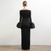 WG134 Fashionable Spring Elegant Socialite Style Women's Clothing Polyester Off-Shoulder Irregular Dress_ecoleips.com