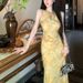 2026 Spring Zhitangxin New Chinese Style Cutout Shoulder Modified Qipao Mid-Length Dress_ecoleips.com