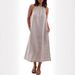 Women's Clothing Halter Neck Sleeveless Cotton Linen Dress American Style Solid Color Vest Hot Selling_ecoleips.com